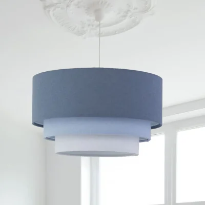 The Range Gabi Easy Fit Fabric Pendant Shade - Blue Ombre Linen