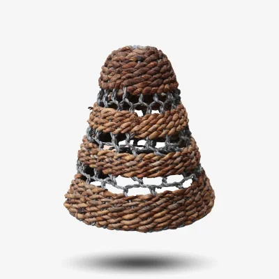 The Range Natural Banana Leaf  AbuAbu Raffia Lamp Shades Set of 3 - Brown