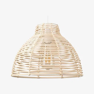 The Range Lobster Wicker Rattan Cream Ceiling Pendant Light Shade - Cream