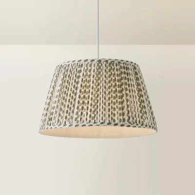 The Range ValueLights Grange Floral Pleated Lamp Shade - Green / Fabric