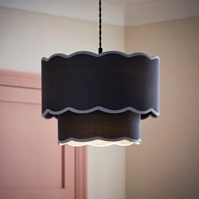 The Range Sloane 2 Tier Colour Clash Scallop Ceiling Lamp Shade - Blue / Plastic