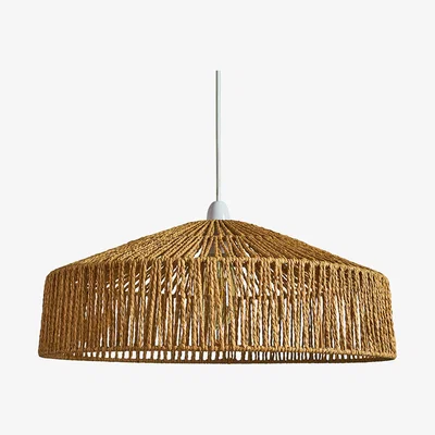 The Range Modern Natural Woven Rope Ceiling Pendant Drum Light Shade - Brown