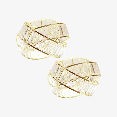 The Range Hudson Pair of Acrylic Jewel Easy Fit Shades with Bulbs - Gold