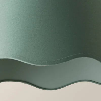 The Range Mabel Large Scallop Edge Linen Lamp Shade - Sage Green / 0.49kg