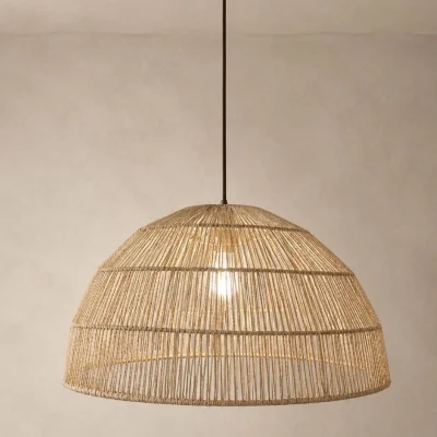 The Range CGC Thalia Natural Woven Hemp 50cm Dome Lampshade - Natural Beige