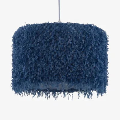 The Range Rogers Blue Shaggy 30cm Easy Fit Pendant Shade - Blue Shaggy Fabric