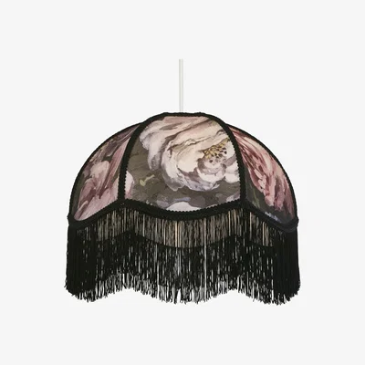 The Range Floral Pattern Velvet Shade  - Black
