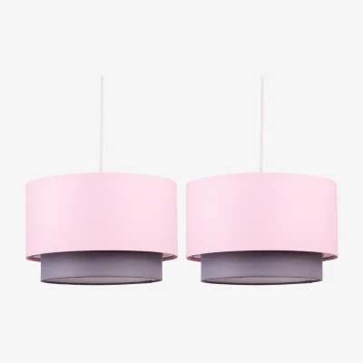 The Range Pair Of Pink & Grey 2 Tier Light Shades - Pink