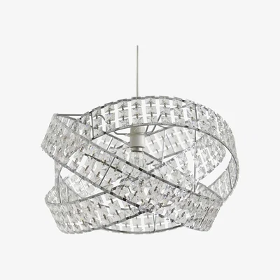 The Range Jewelled Twisted Pendant - Clear / 26.5cm