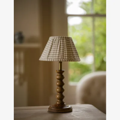 Rose & Grey Pleated Striped Shade