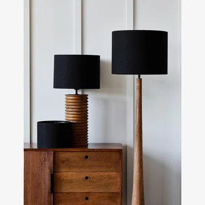 Rose & Grey Black Linen Lamp Shade - Three Sizes Available