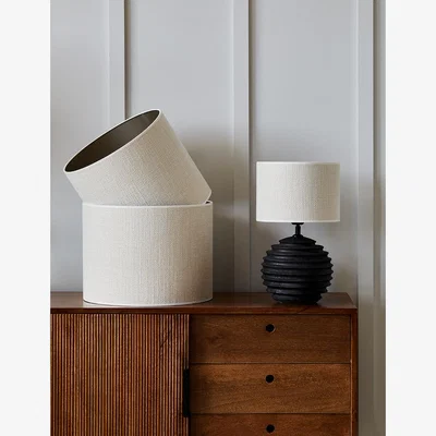 Rose & Grey Textured White Lamp Shade - Three Sizes Available