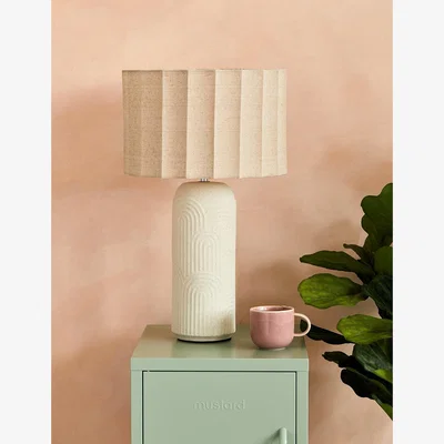 Rose & Grey Pleated Cotton Cream Lamp Shade