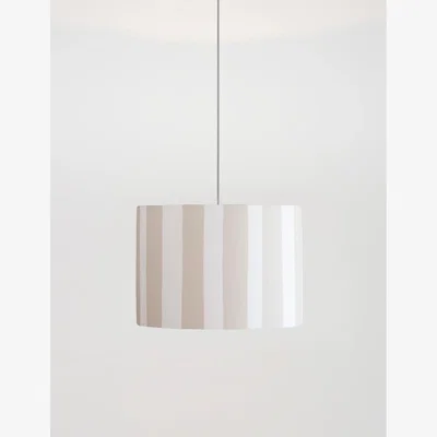 Rose & Grey Houseof Sand stripes print lamp shade Sand & White