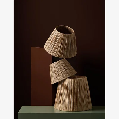 Rose & Grey Winder Raffia Tapered Shade - Large