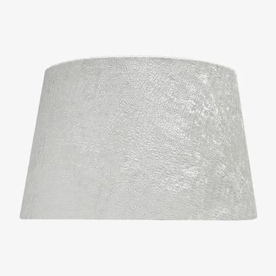 Teddy Beau Deco Home 17in Croc Velvet Empire Shade White Gold Inside-Dual Fitting / Gold