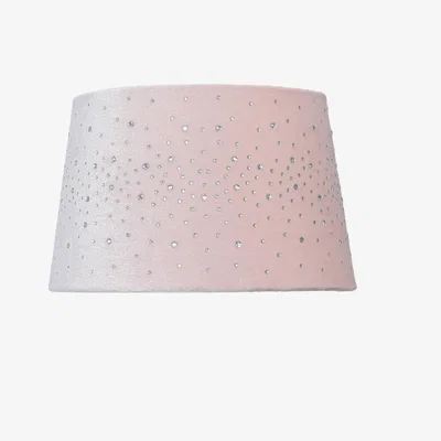 Teddy Beau Deco Home 9in Diamond Velvet Empire Shade Rose Pink-Dual Fitting