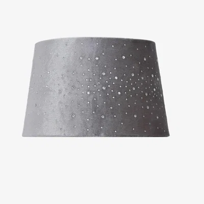Teddy Beau Deco Home 9in Diamond Velvet Empire Shade Grey (Dual Fitting)