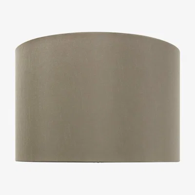 Teddy Beau Deco Home Faux Silk Cylinder Shade Taupe Silver Inside - Dual Fit