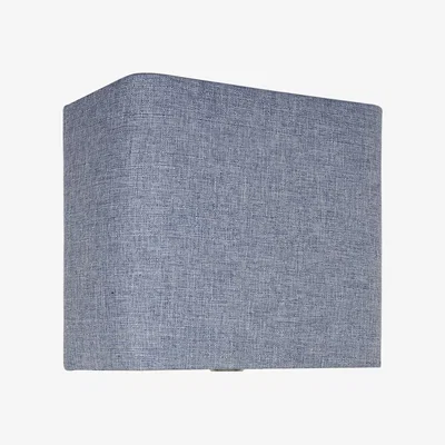 Teddy Beau Deco Home Blue Linen 12 Inch Rectangular Shade (Dual Fitting)