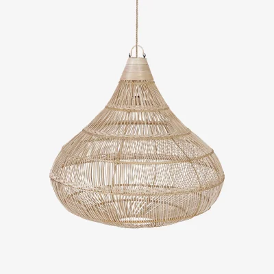 Westwing Hand-Woven Rattan Pendant Light Lampshade Drop, in various sizes
