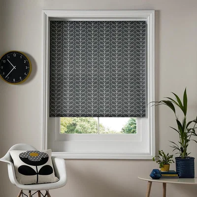 Amara Orla Kiely - Linear Stem Roller Blinds - Cool Grey - 150x162cm