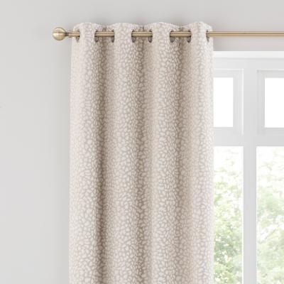 Dunelm Animal Cut Velvet Natural Eyelet Curtains Natural