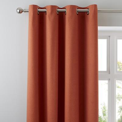 Dunelm Tyla Paprika Blackout Eyelet Curtains Red