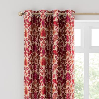 Dunelm Libertine Jacquard Red Eyelet Curtains Red