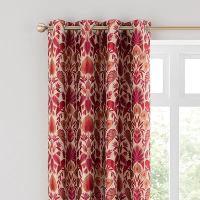 Dunelm Libertine Jacquard Red Eyelet Curtains Red