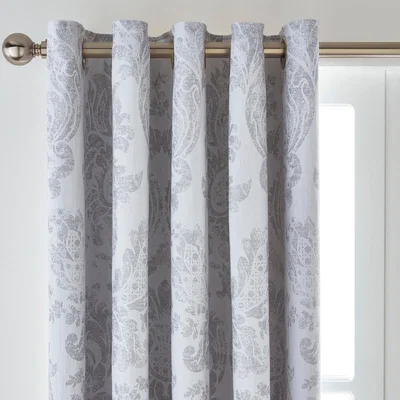 Dunelm Dorma Orvieto Grey Blackout Eyelet Curtains Grey