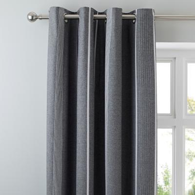 Dunelm Willington Grey Blackout Eyelet Curtains Grey
