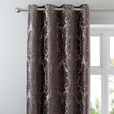 Dunelm Versailles Charcoal Eyelet Curtains Charcoal