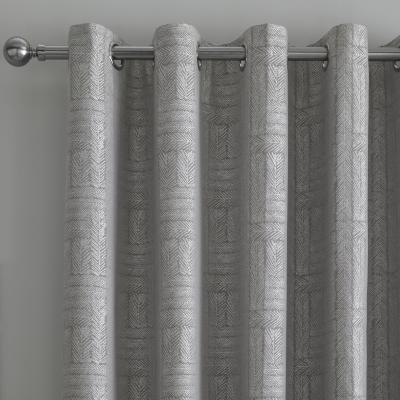 Dunelm Curtina Lowe Woven Charcoal Eyelet Curtains Charcoal