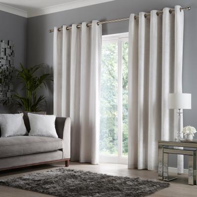 Dunelm Crushed Velour Snow Eyelet Curtains White