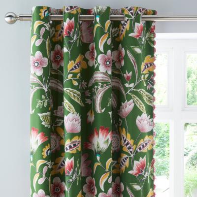 Dunelm Joy Eyelet Curtains Green Green