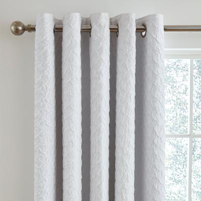 Dunelm Edison Embossed Textured White Blackout Eyelet Curtains White