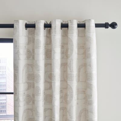 Dunelm Elements Curves Jacquard Sandstone Eyelet Curtains Sandstone