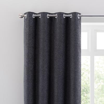 Dunelm Textured Chenille Graphite Eyelet Curtains Graphite (Grey)
