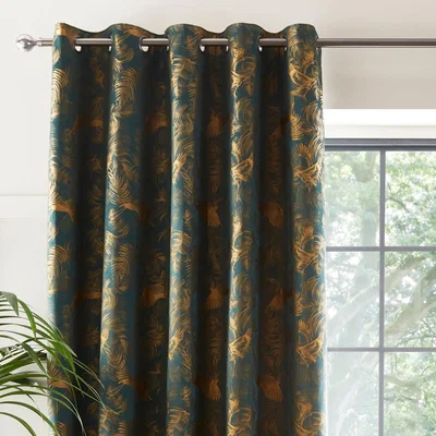 Dunelm Crane Emerald Eyelet Curtains Emerald