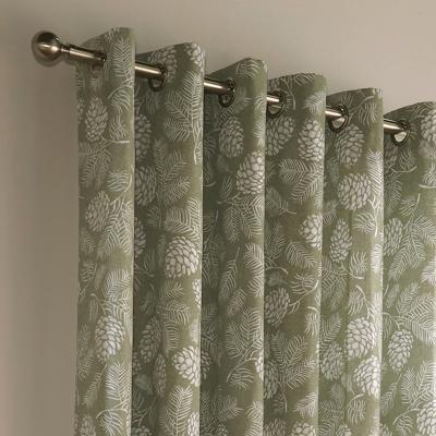 Dunelm Irwin Sage Eyelet Curtains Green and White