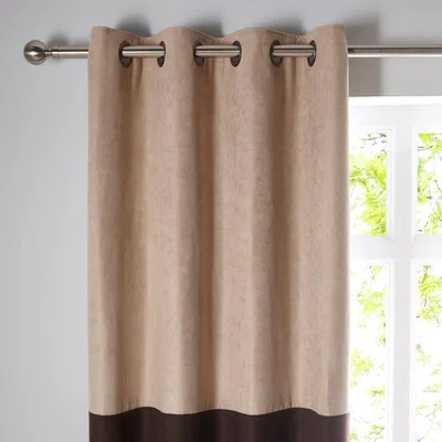 Dunelm Suede Reversible Chocolate Eyelet Curtains Brown