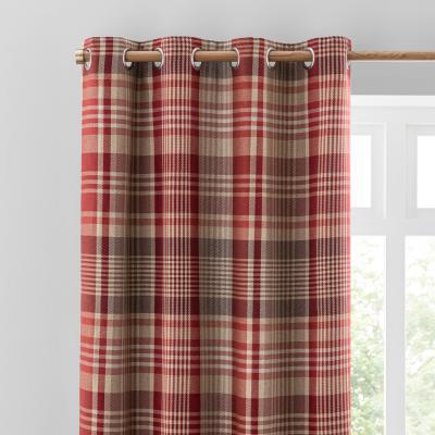Dunelm Caldonia Check Red Eyelet Curtains Red