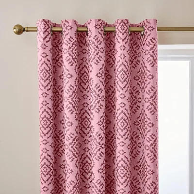 Dunelm Azira Fuschia Blackout Eyelet Curtains Pink