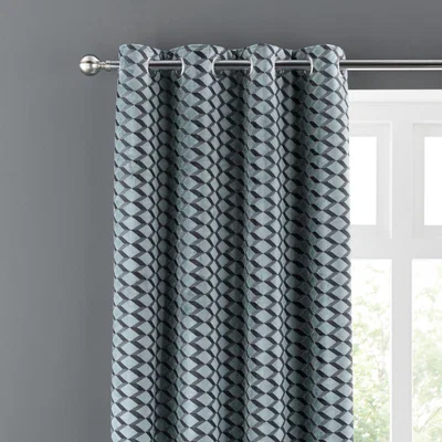 Dunelm Arbour Teal Eyelet Curtains Teal (Blue)
