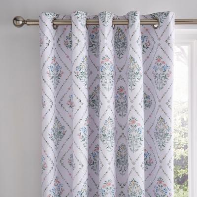 Dunelm Heart and Soul Trellis Blackout Eyelet Curtain White