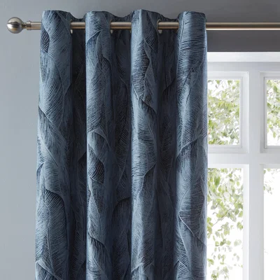 Dunelm Malawi Navy Eyelet Curtains Navy