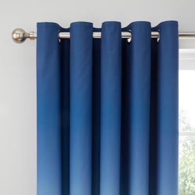 Dunelm Navy Ombre Blackout Eyelet Curtains Navy Blue/Light Blue