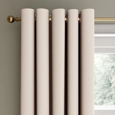 Dunelm Bamboo Mix Mushroom Eyelet Curtains Beige