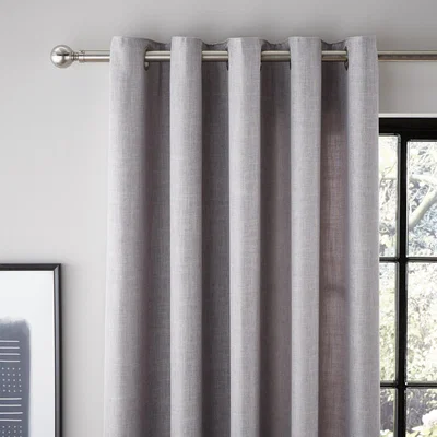 Dunelm Vermont Dove Grey Eyelet Curtains Grey